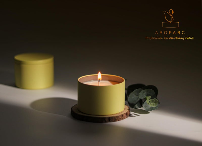 Aroparc Candle Tins 8oz with Lids, 24 Pack Seamless Candle Containers for Candle Making Supplies Empty Candle Jars - Lemon - Image 3