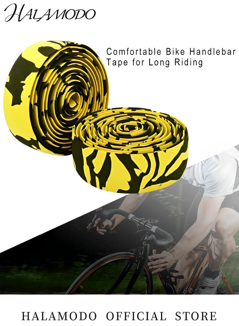 1Pair Anti-Slip Bike Handlebar Tape Road Bike Handlebar Tape Comfortable Bicycle Bar Wraps Universal Camouflage Bike Bar Tape for Road Racing - Image 5