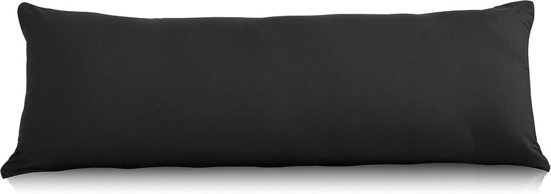 EVOLIVE Ultra Soft Body Pillow Cover 21"x54", Cozy Microfiber Pillowcase with Hidden Zipper, Breathable, Perfect for Pregnancy & Side Sleepers, Cover Only (21"x54" Body Pillow Cover, Black) - Image 1