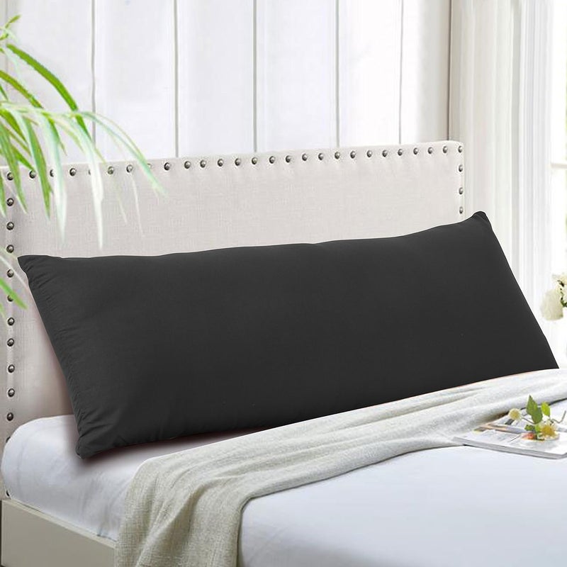 EVOLIVE Ultra Soft Body Pillow Cover 21"x54", Cozy Microfiber Pillowcase with Hidden Zipper, Breathable, Perfect for Pregnancy & Side Sleepers, Cover Only (21"x54" Body Pillow Cover, Black) - Image 2