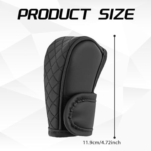 QKYS Leather Car Gear Shift Knob Cover Upgraded AntiSlip Design Stick Shift Knob Cover Universal Durable Car Decorative Accessories Shifter Stick Protector Suitable for CarsTrucksSUVs Black - Image 3