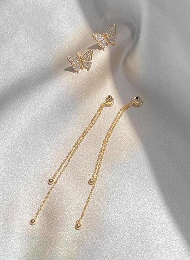 Take Two Rhinestone Butterfly Dangle Earrings - Image 4