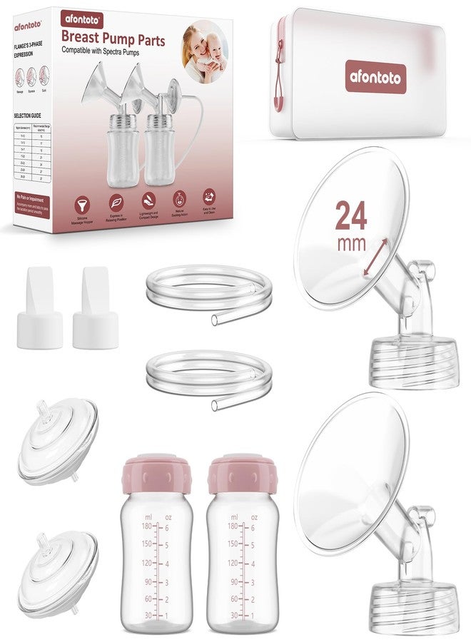 قطع غيار مضخة الثدي متوافقة مع مضخات الثدي Spectra S1/S2/9Plus، تتضمن مجموعة كاملة من قطع الغيار البديلة لمضخات Spectra شفة 24 مم، وصمام منقار البط، وواقي من التدفق العكسي، وأنبوب، وزجاجة. ليست ملحقات S2/S1 أصلية. - Image 1