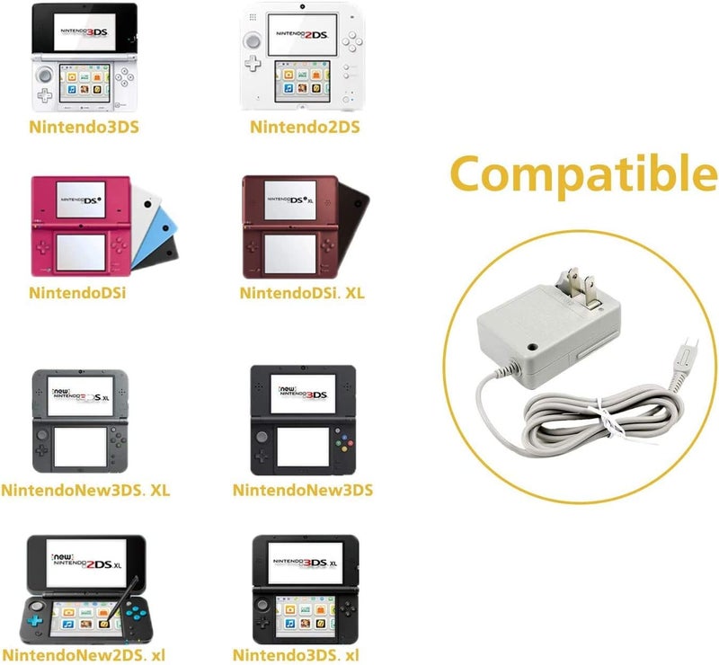 DOSNTO شاحن نينتندو 3DS محول تيار متردد - شاحن حائط بديل لمصدر الطاقة لـ 2DS و 3DS XL و DSi والمزيد - Image 2