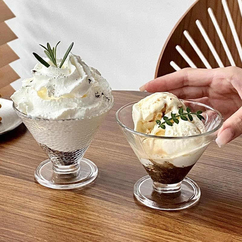 WRINGO 300 ML Ice Cream Glasses Cups Dishes for Desserts, Milkshake,Fruit and Pudding Glass Serving Bowls, Perfect for Home, Restaurants and Parties Dishwasher Safe (Set of 6) (WR-06) - Image 2