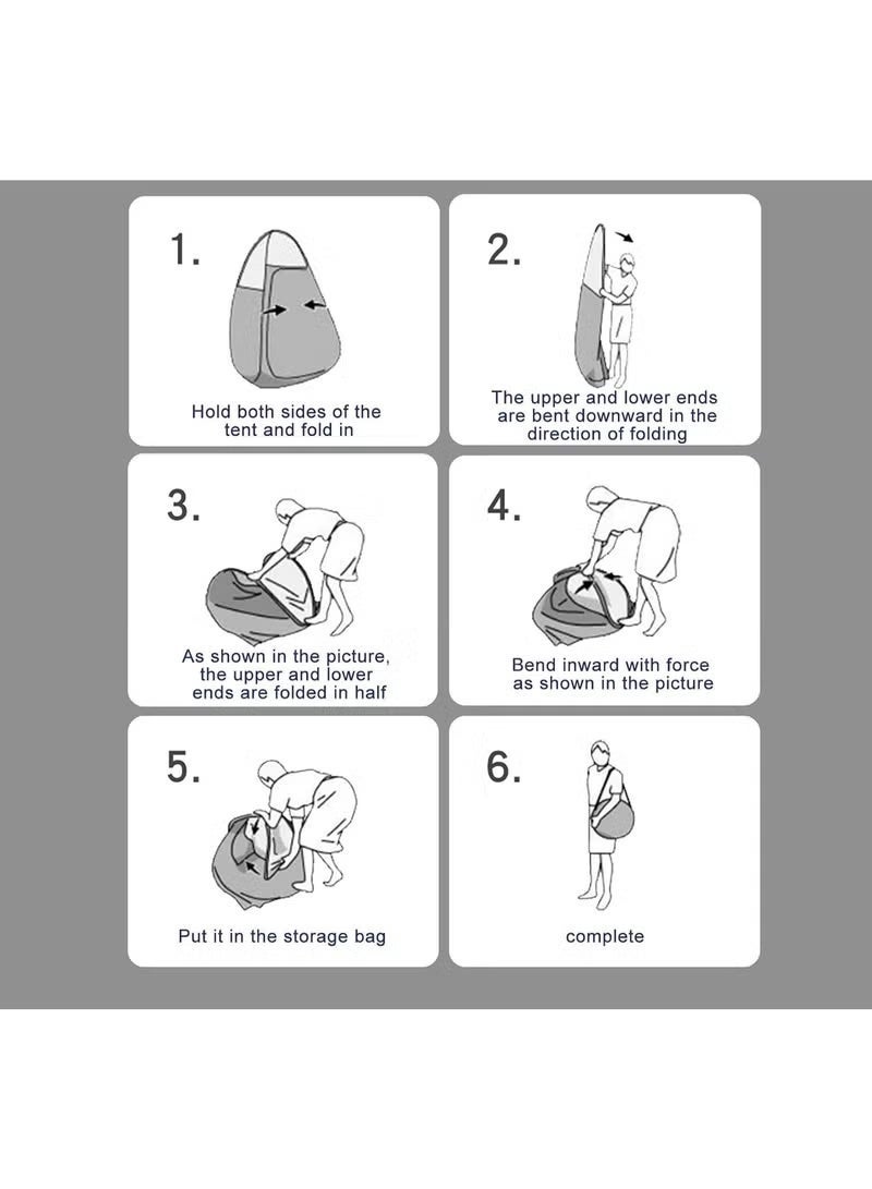 راكسوم خيمة استحمام وتغيير ملابس، مرحاض تخييم خارجي محمول، مأوى خصوصية منبثق، خيمة خصوصية خارجية مع حقيبة حمل، غرفة تغيير ملابس للنساء والرجال (أزرق) - Image 3
