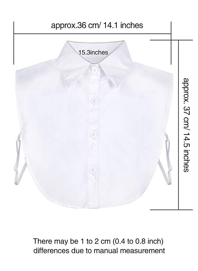 Peachjoy 2 Pcs Fake Collar Lady's Fake Collar Half Shirt Blouse Detachable False Collar Joker Shirt Decorative Collar Dickey Collar Cuff Cotton Choker Tie False Lapel Point - Image 2