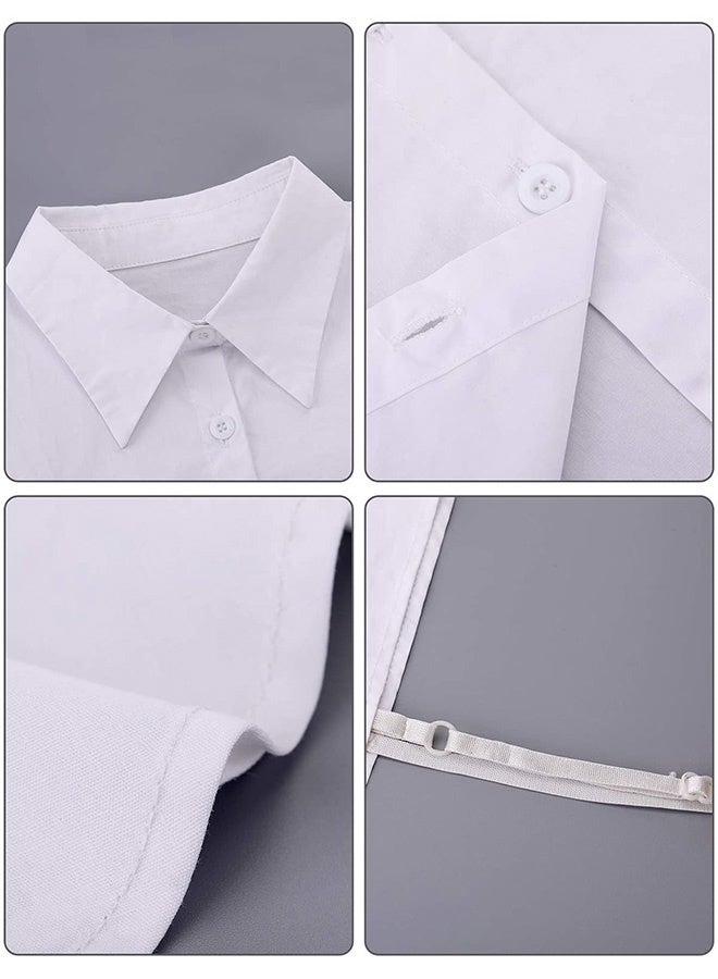 Peachjoy 2 Pcs Fake Collar Lady's Fake Collar Half Shirt Blouse Detachable False Collar Joker Shirt Decorative Collar Dickey Collar Cuff Cotton Choker Tie False Lapel Point - Image 3