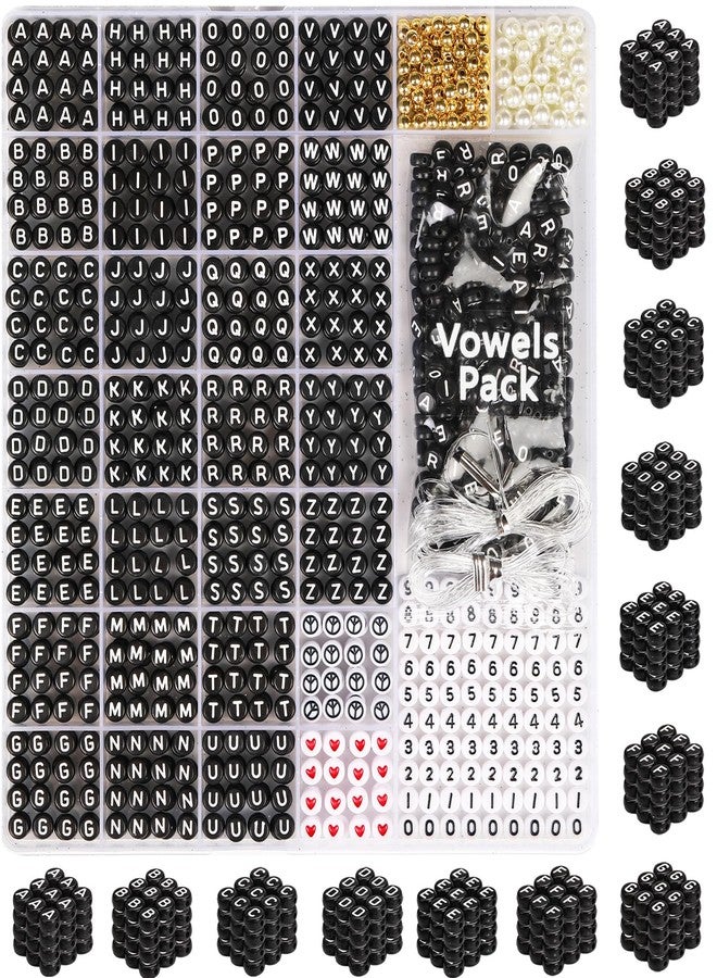 DoDoBeads Alphabet Beads for Bracelets - 1650Pcs Round Acrylic Letter Beads A-Z with Extra Vowels & Number Beads and Spacer Beads - Ideal for Bracelets, Necklaces,Friendship Bracelet Kits - Image 1