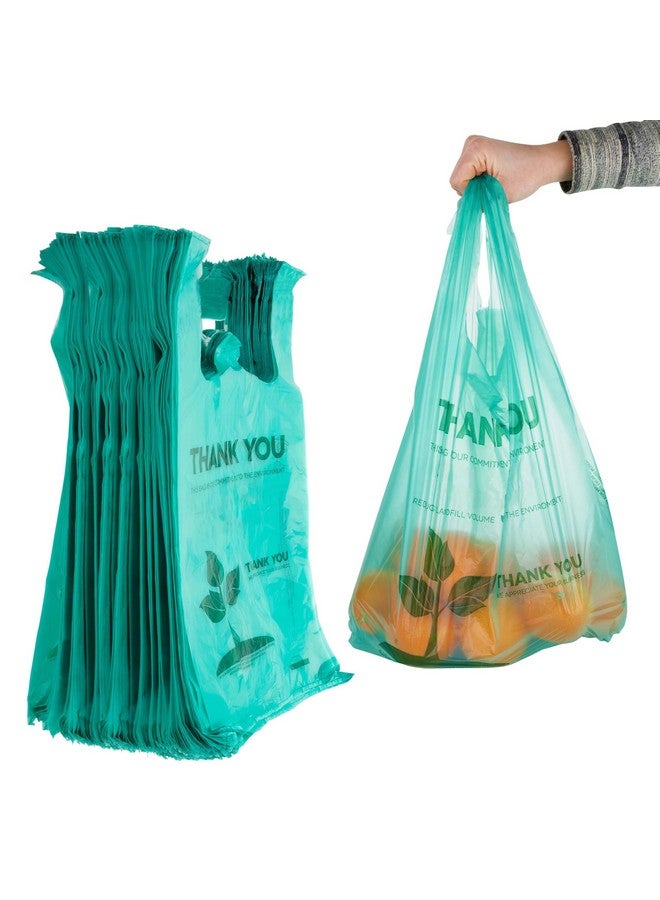 Stock Your Home Stock Your Home Eco Grocery Bags Disposable (200 Pack) T-Shirt Thank You Bag with Handles for Supermarket, Groceries, Produce, Shopping, Trash, Small Baggies Bulk - Image 1