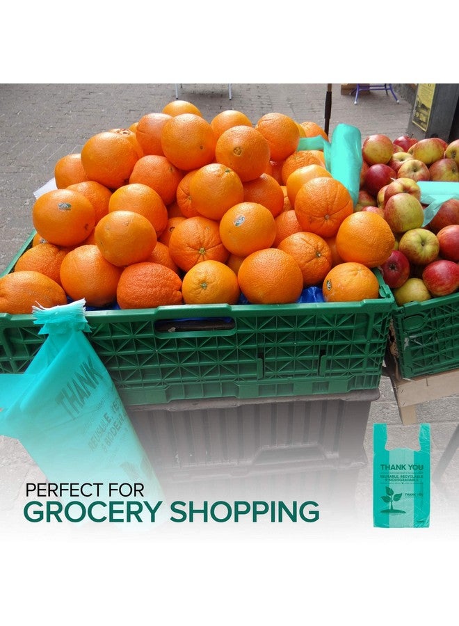 Stock Your Home Stock Your Home Eco Grocery Bags Disposable (200 Pack) T-Shirt Thank You Bag with Handles for Supermarket, Groceries, Produce, Shopping, Trash, Small Baggies Bulk - Image 5