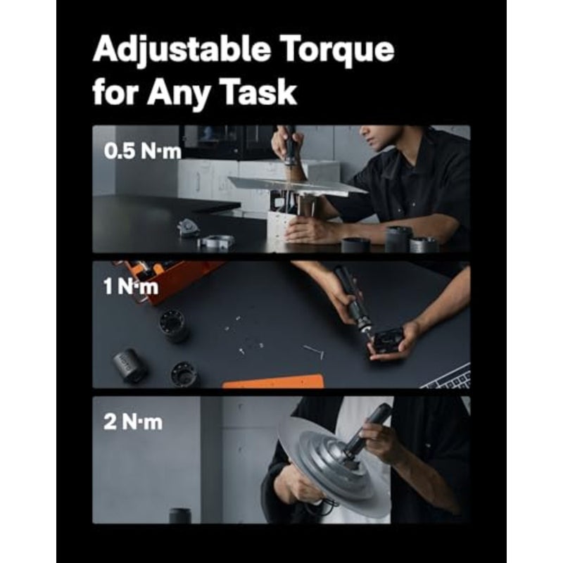 PixelDrive Electric Screwdriver 3.6V, Smart Screen, 6 Torque Settings 0.5-6 N·m,30 1/4" Hex Bits, LED Light, for Electronics and Home Repairs - Image 3