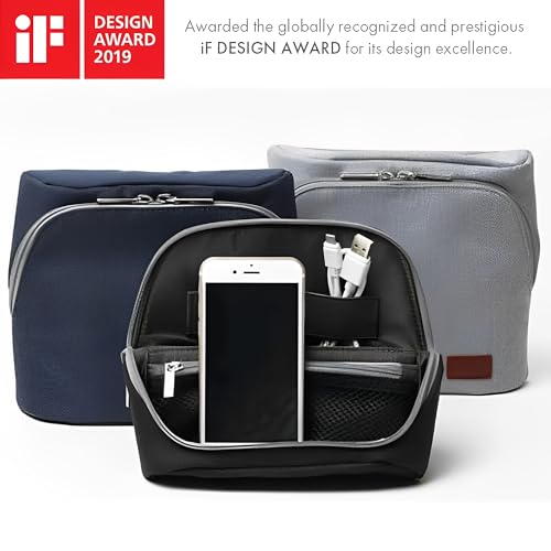 Sonic Utlim Sma-Sta Wide Mobile Standing Case and Pentel i+ Pen Body + 3 Set Refill Bundle, Workspace Bag, Converts Into Stand for Smartphone, Stationery, Tech Accessories, and More, UT-1846-D, Black - Image 3