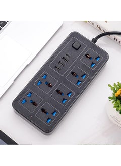 TYCOM Tycom Power Strip Surge Protector with USB- Extension Cord Flat Plug with Widely 6 AC Outlet and 3 USB 1Type C, Small Desktop Station with 6 ft Power Cord, Compact Socket  - Image 1