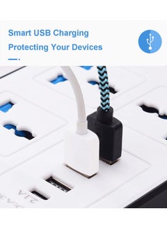 TYCOM Tycom Power Strip Surge Protector with USB- Extension Cord Flat Plug with Widely 6 AC Outlet and 3 USB 1Type C, Small Desktop Station with 6 ft Power Cord, Compact Socket  - Image 4