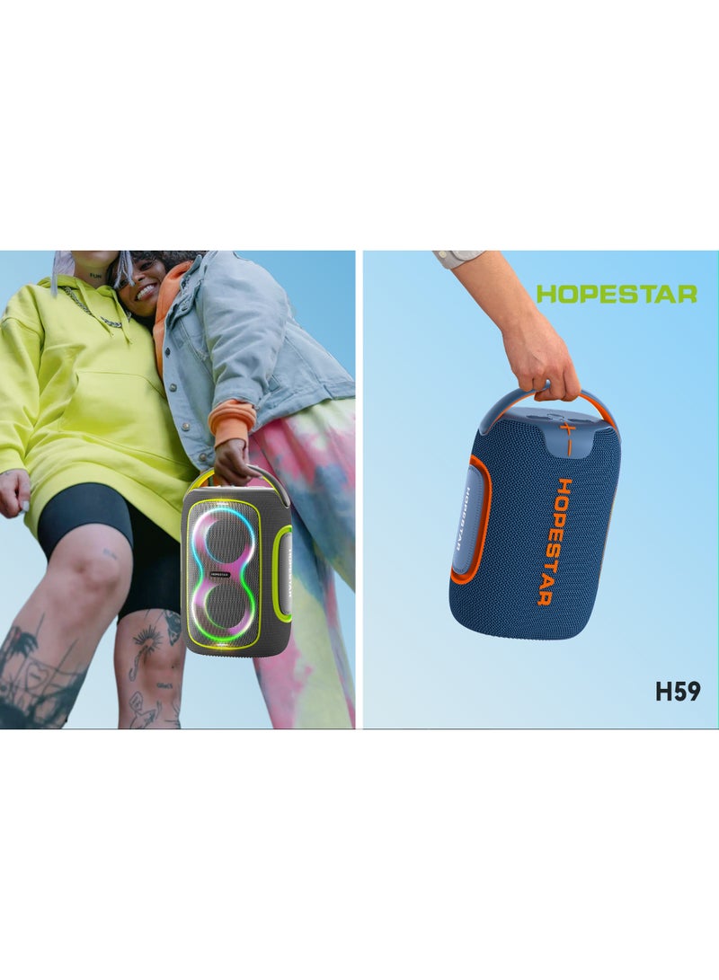 HOPESTAR H59 2025 Portable 50W Wireless Bluetooth Speaker | IPX5 Waterproof Outdoor Party Box with Remote Control | Deep Bass Home Theater Sound System | 10000mAh Rechargeable Battery | 3-5H Playtime | Two-Way Loudspeaker | MP3 Support - Image 2