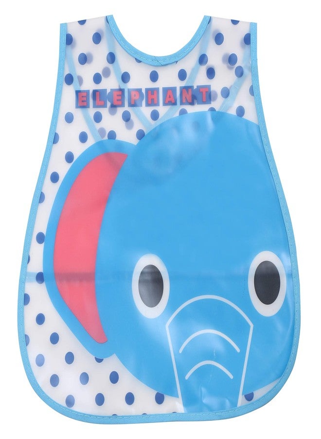 Pokory Baby Bibs for feeding kids Bib with Washable Nylon material Size For 2 months to 3 years Adjustable Bib with attractive designs and colours (Polka Dot Blue, Pack of 1) - Image 1