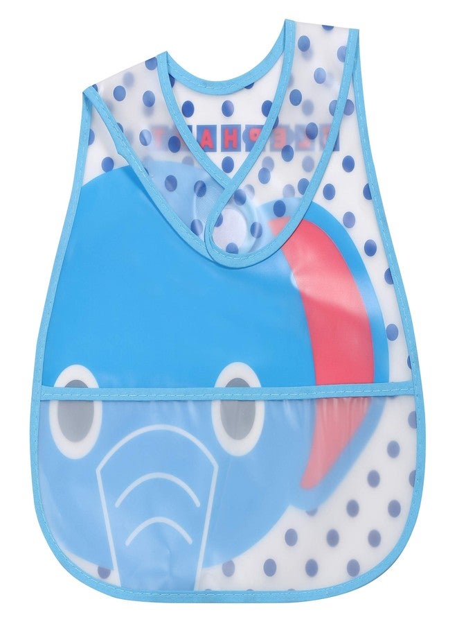 Pokory Baby Bibs for feeding kids Bib with Washable Nylon material Size For 2 months to 3 years Adjustable Bib with attractive designs and colours (Polka Dot Blue, Pack of 1) - Image 2