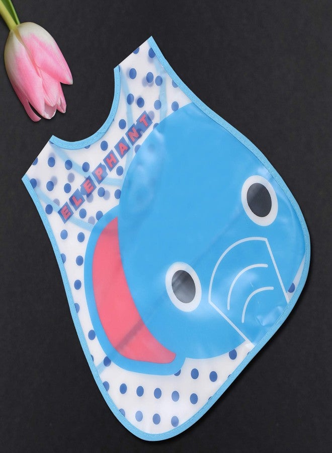 Pokory Baby Bibs for feeding kids Bib with Washable Nylon material Size For 2 months to 3 years Adjustable Bib with attractive designs and colours (Polka Dot Blue, Pack of 1) - Image 3