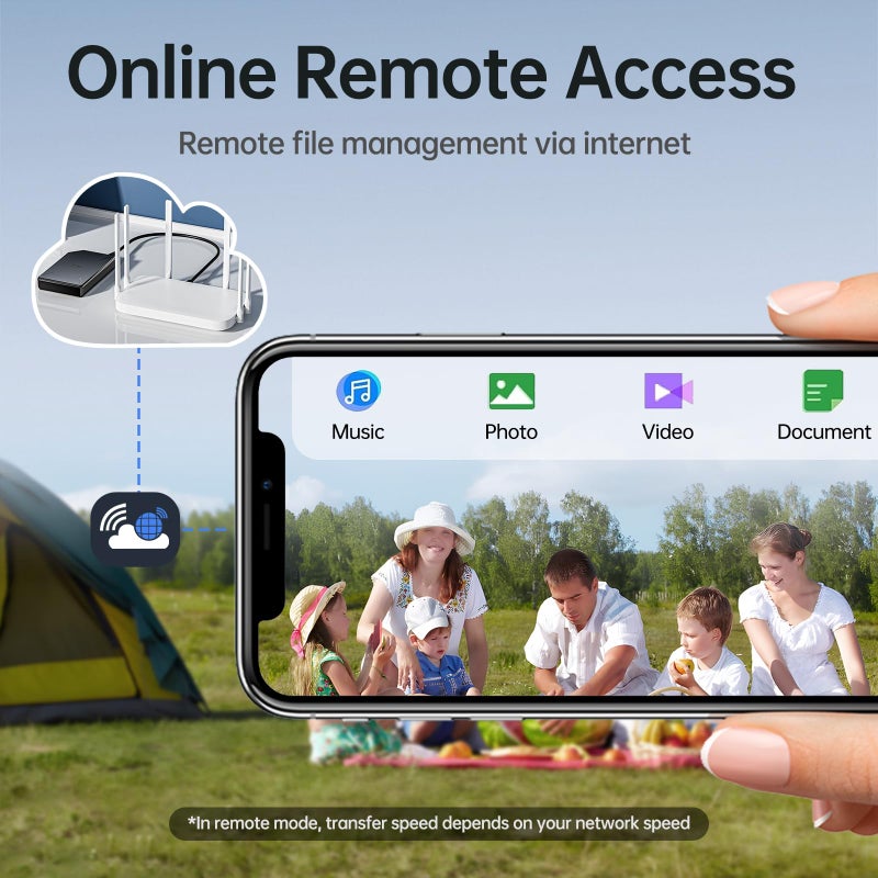 SSK 2TB Portable NAS External Wireless Hard Drive with Own Wi-Fi Hotspot, Personal Cloud Smart Storage Support Auto-Backup, Phone/Tablet PC/Laptop Wireless Remote Access - Image 5