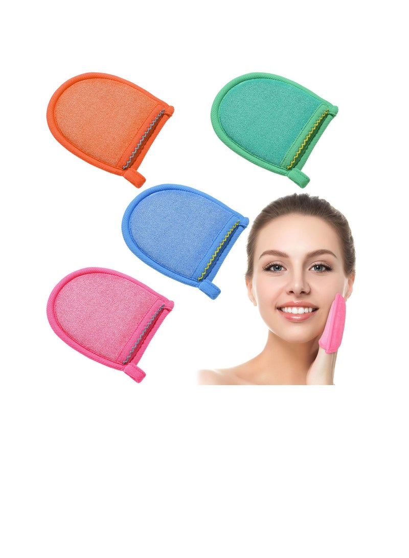 Excefore 4 Pcs Exfoliating Glove, Face Scrub and Body Scrub Mitt, Deep Exfoliating Mitt Body Scrub, Dead & Dry Skin Remover Exfoliator Face Scrub Tool  - Image 1