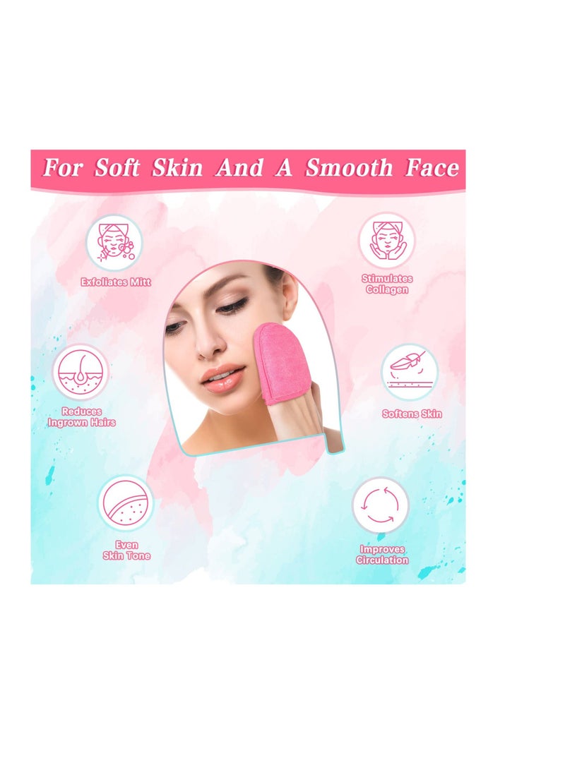 Excefore 4 Pcs Exfoliating Glove, Face Scrub and Body Scrub Mitt, Deep Exfoliating Mitt Body Scrub, Dead & Dry Skin Remover Exfoliator Face Scrub Tool  - Image 5