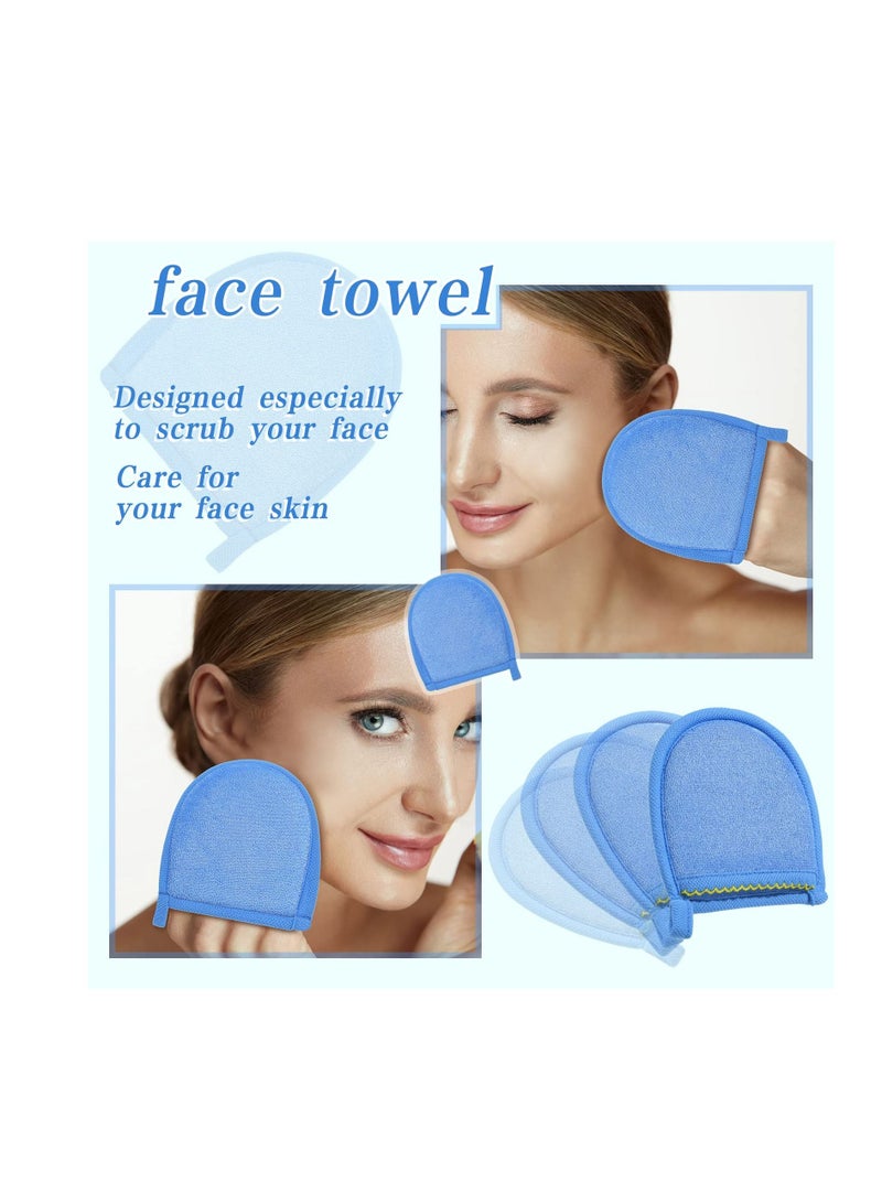 Excefore 4 Pcs Exfoliating Glove, Face Scrub and Body Scrub Mitt, Deep Exfoliating Mitt Body Scrub, Dead & Dry Skin Remover Exfoliator Face Scrub Tool  - Image 3