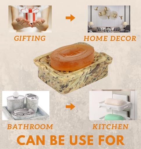Pooja Creation Natural Marble Soapstone Soap Dish Bath Accessories in Standard Size - Image 5