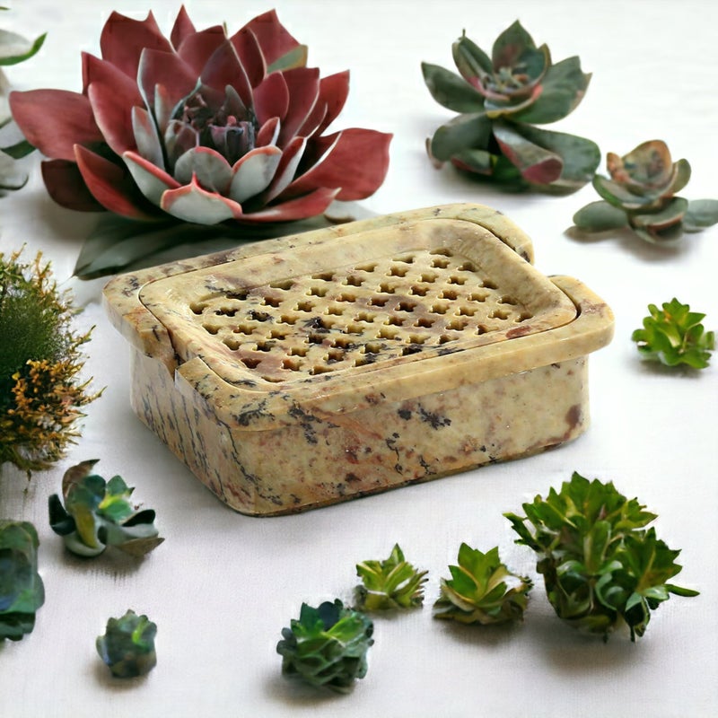 Pooja Creation Natural Marble Soapstone Soap Dish Bath Accessories in Standard Size - Image 3