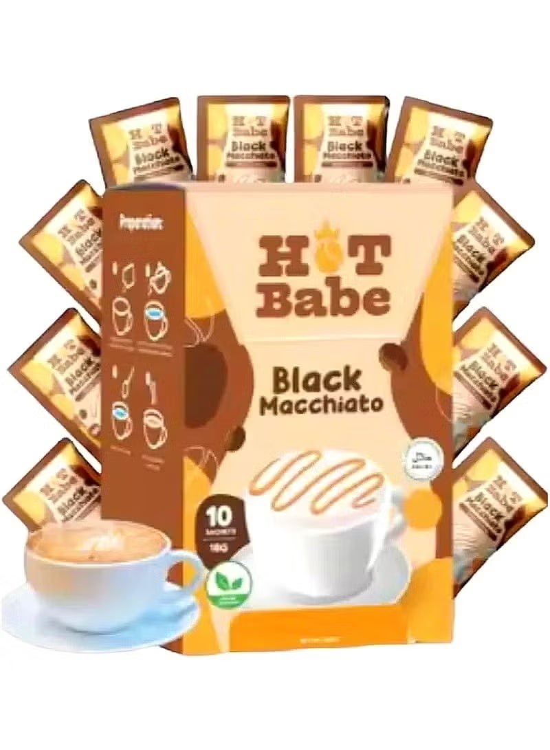 Kirai Celes Hot Pip Black Coffee Mix (10 Sachets, Black Macchiato)