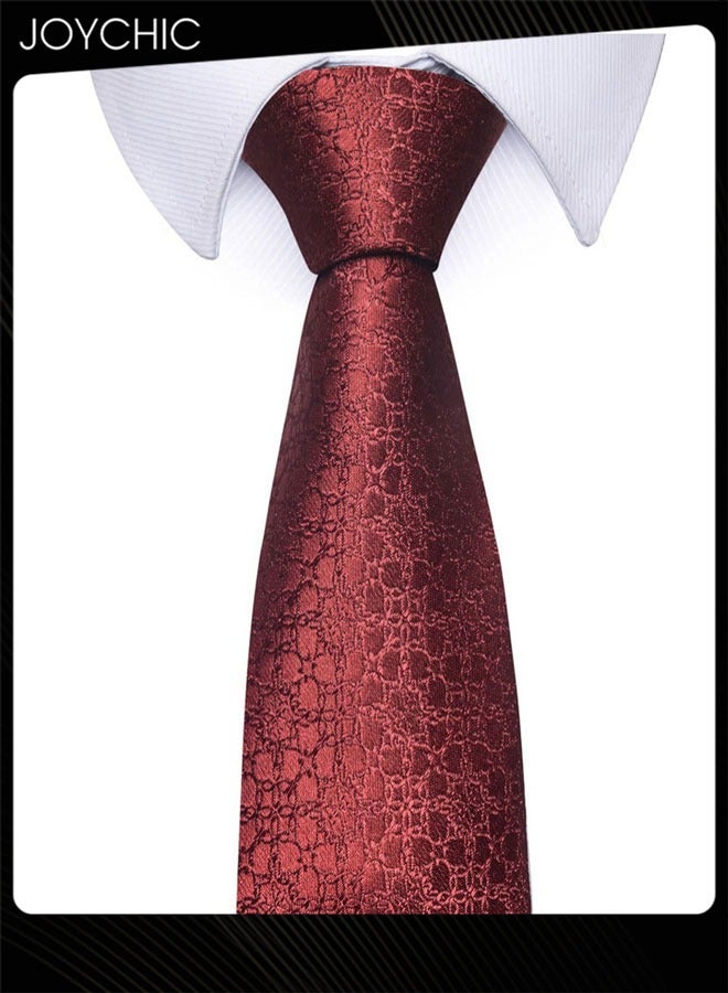 Joychic Classic Pattern Ties for Men Set with Pocket Square Cufflink and Corsage, Necktie in Gift Box for Wedding and Business Formal Occasions - Image 3