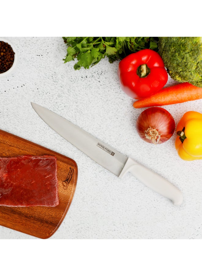 Royalford Stainless Steel Chef Knife White 8inch - Image 4