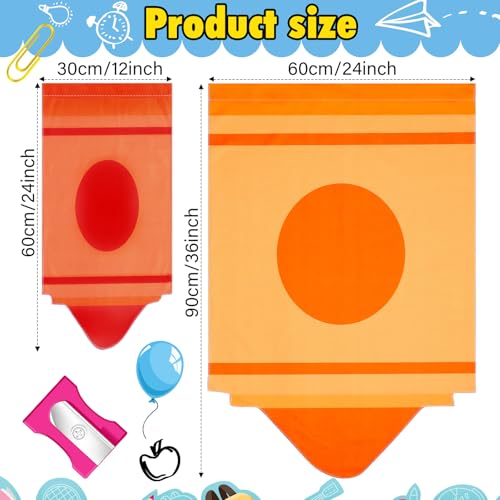 Cosblank 8 Pcs School Classroom Rainbow Curtains Cartoon Crayon Back to School Colorful Crayon Curtains for First Day of Kindergarten Daycare Primary Playroom Room Decor(24 x 12inches) - Image 2