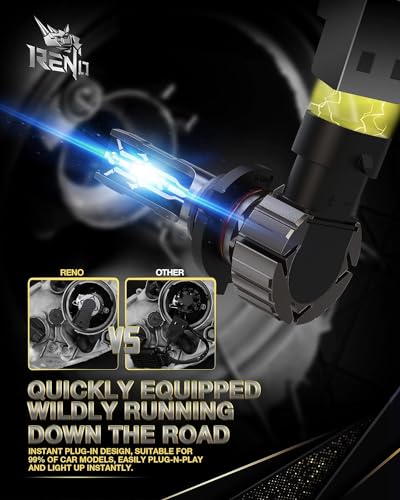 RENO 9005 H11 Bulb Combo, 9005 H11 Fog Lights, H11 9005 Light Bulbs Fanless In Line Car Fog Bulb Plug and Play, Pack of 4 - Image 5