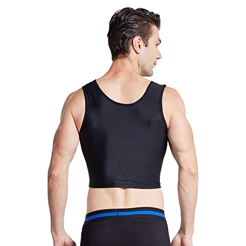 BaronHong Men Hide Gynecomastia Pullover Chest Binder Compression Slimming Undershirt Male Corset Tank Tops(black,M) - Image 3