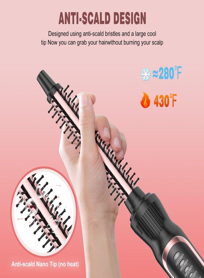 DENVEK Thermal Brush, Heated Round Brush & Small Curling Iron with Ceramic Ionic Technology, 1/2 inch for Volumizing & Styling, Travel-Friendly Hot Comb with Adjustable Temperature（Rose Gold 0.5 inch） - Image 3