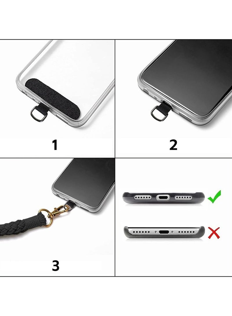 Phone Wrist Strap 2 Pcs Cell Phone Lanyard With 4 Pcs Phone Tether Tabs Bracelet Handmade Smartphone Wristlet Universal Strap For Women Men - Image 4