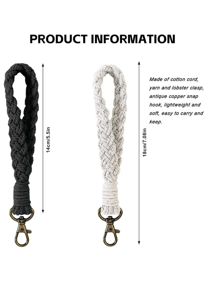 Phone Wrist Strap 2 Pcs Cell Phone Lanyard With 4 Pcs Phone Tether Tabs Bracelet Handmade Smartphone Wristlet Universal Strap For Women Men - Image 2