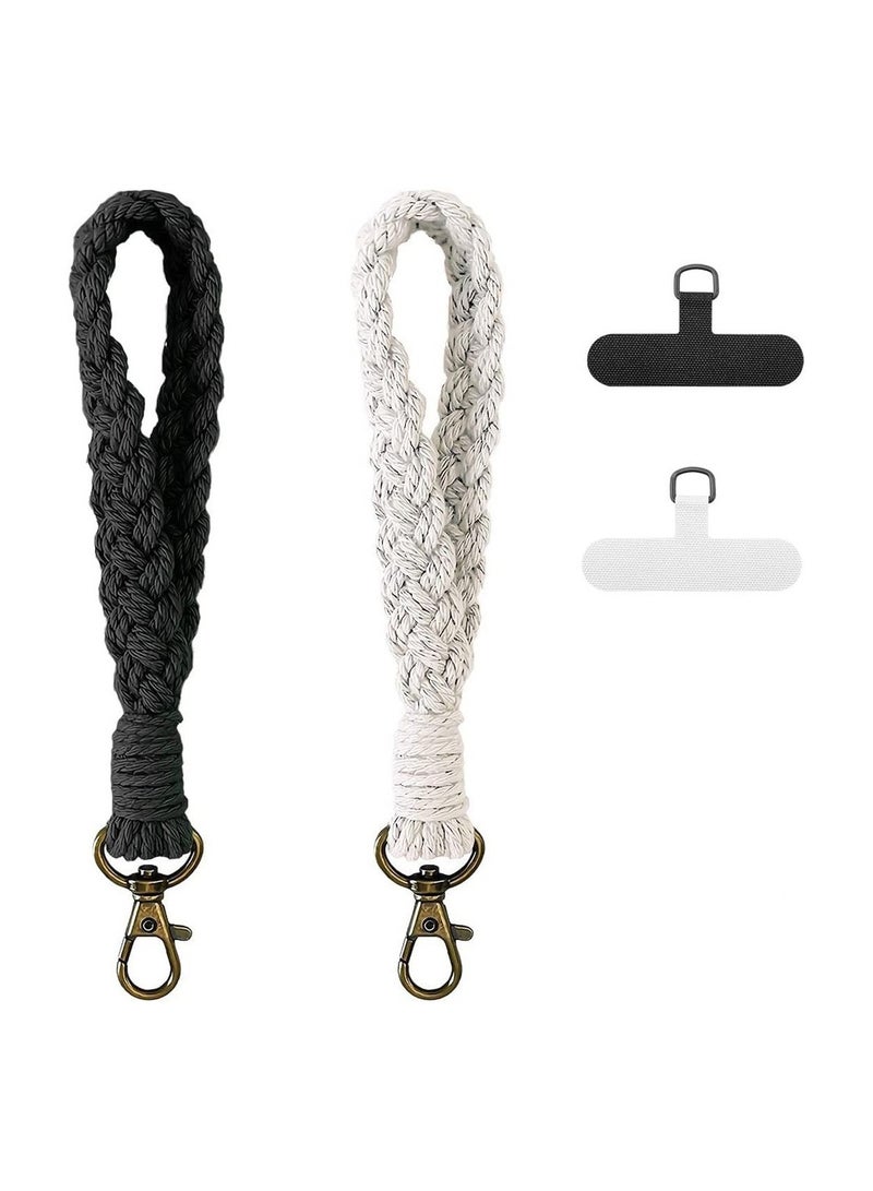 Phone Wrist Strap 2 Pcs Cell Phone Lanyard With 4 Pcs Phone Tether Tabs Bracelet Handmade Smartphone Wristlet Universal Strap For Women Men - Image 1