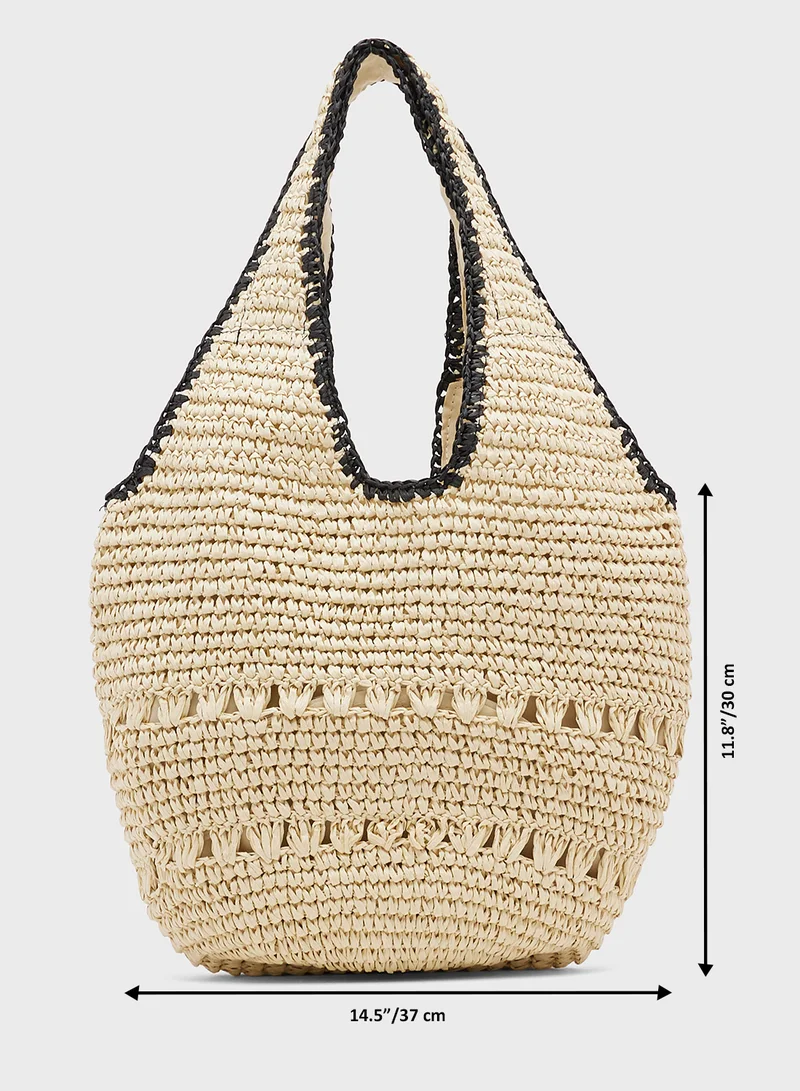 Ginger Raffia Woven Tote
