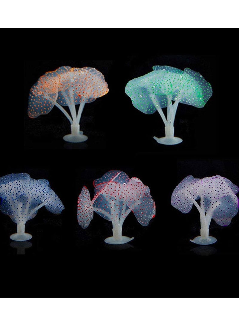 SYOSI Aquarium Reflective Mushroom Aquarium Decorations Decorative Fish Tank Ornaments Artificial Realistic Plants for Aquarium Fish Tank 5 PCS - Image 1