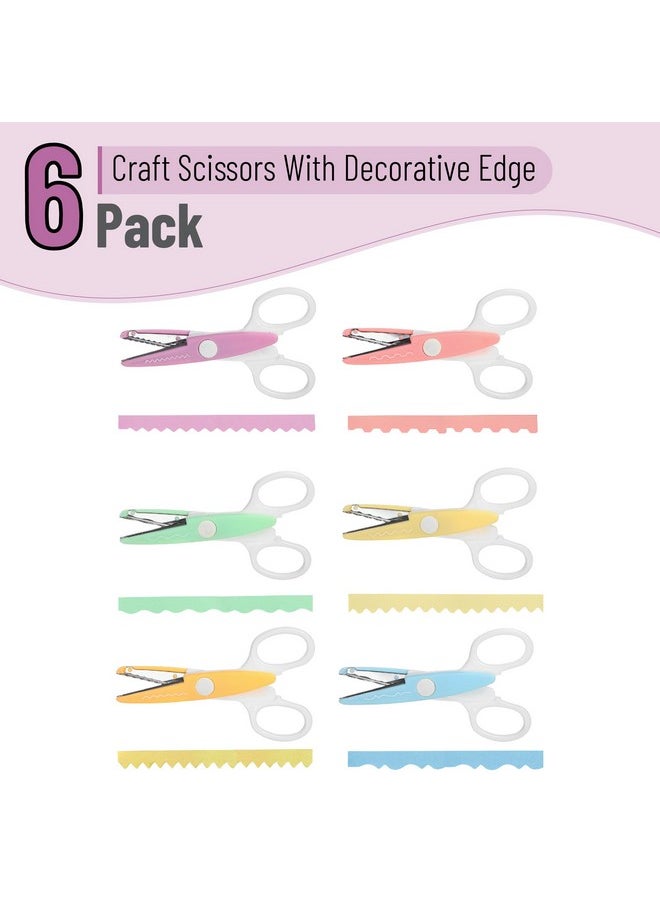 Mr. Pen - - Craft Scissors Decorative Edge, 6 Pack, White & Pastel Color, Craft Scissors, Zig Zag Scissors, Decorative Scissors, Scrapbooking Scissors, Fancy Scissors For Crafting, Pattern Scissors - Image 1