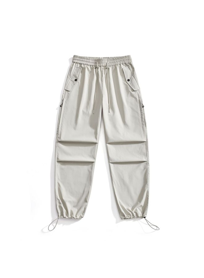 American-style Casual Pants With Elastic Waist, Versatile For Men And Women, Youthful Temperament, Commuter Long Pants, Outdoor Hiking And Trekking Sports Pants