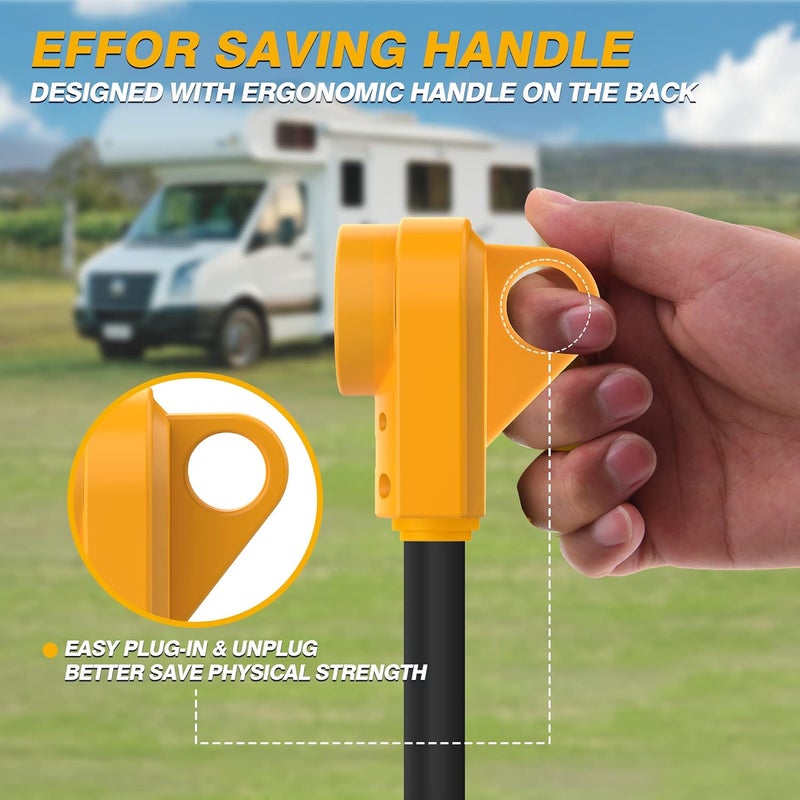 MICTUNING 125V 30Amp Heavy Duty RV Female Replacement Receptacle Plug with Ergonomic Handle - Image 3