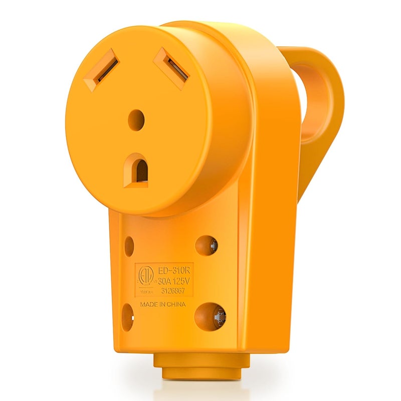MICTUNING 125V 30Amp Heavy Duty RV Female Replacement Receptacle Plug with Ergonomic Handle - Image 1