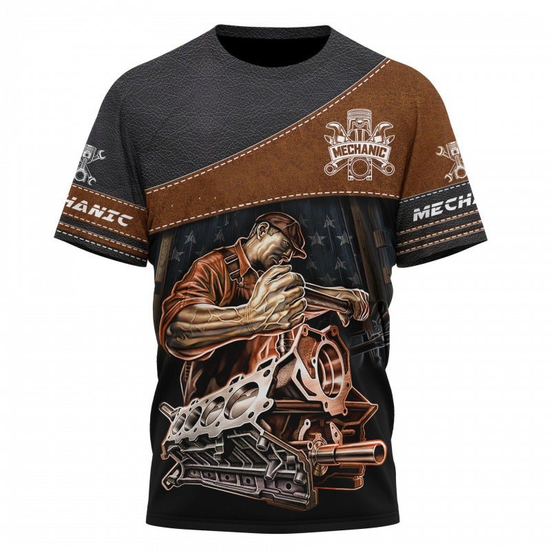 Fashion Personality Casual Short Sleeve Fashion Trend Digital Printing Toolbox Men'S T-Shirt - Image 3