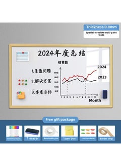 Magnetic Office Meeting Writing Board Erasable Whiteboard Wall Stickers Teaching Graffiti Sketchpad Home Walls-Colour:Office Whiteboard [special For White Painted Walls] Does Not Damage The Wall - Wood Grain Frame-Specification:50x60cm [with Office Gift Package]
