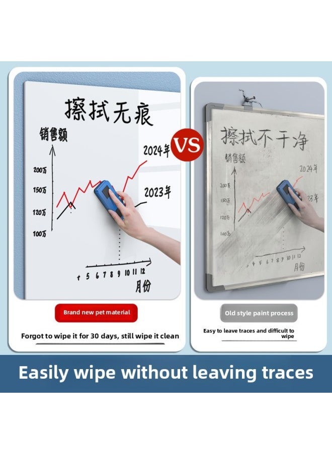 null - Magnetic Office Meeting Writing Board Erasable Whiteboard Wall Stickers Teaching Graffiti Sketchpad Home Walls-Colour:Office Whiteboard [special For White Painted Walls] Does Not Damage The Wall - Wood Grain Frame-Specification:50x60cm [with Office Gift Package] - Image 1