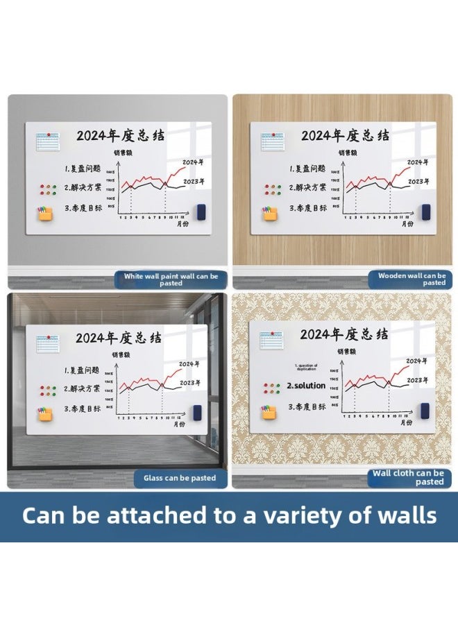 null - Magnetic Office Meeting Writing Board Erasable Whiteboard Wall Stickers Teaching Graffiti Sketchpad Home Walls-Colour:Office Whiteboard [special For White Painted Walls] Does Not Damage The Wall - Wood Grain Frame-Specification:50x60cm [with Office Gift Package] - Image 1