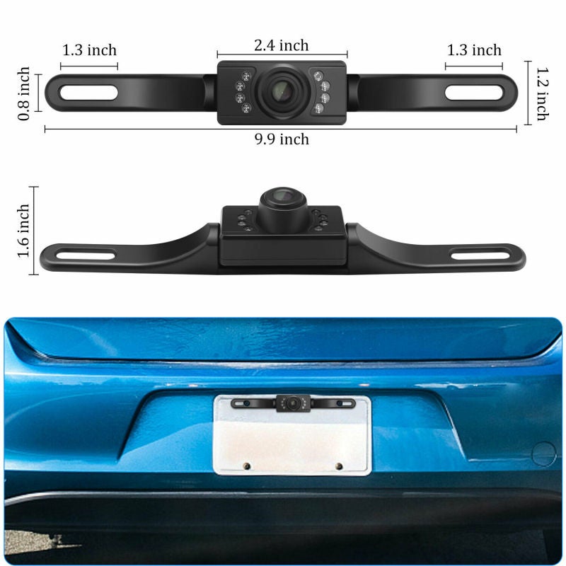Universal long license plate reversing camera, high-definition night vision, 8-light infrared waterproof car camera - Image 5